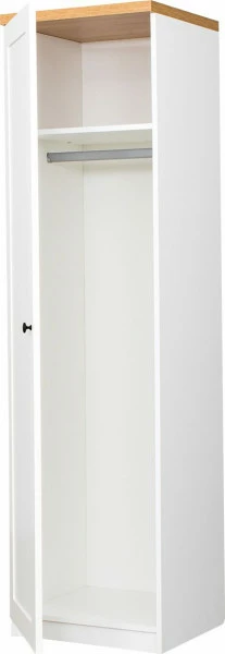 Półszafa uniwersalna z półkami i drążkiem Toskania (biały/dąb Soma ciemny) 