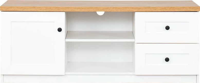 Stolik RTV Toskania (biały/dąb Soma ciemny)