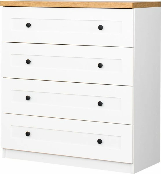 Komoda z czterema szufladami Toskania (biały/dąb Soma ciemny)