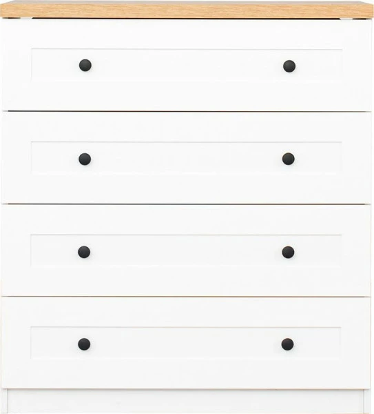 Komoda z czterema szufladami Toskania (biały/dąb Soma ciemny)