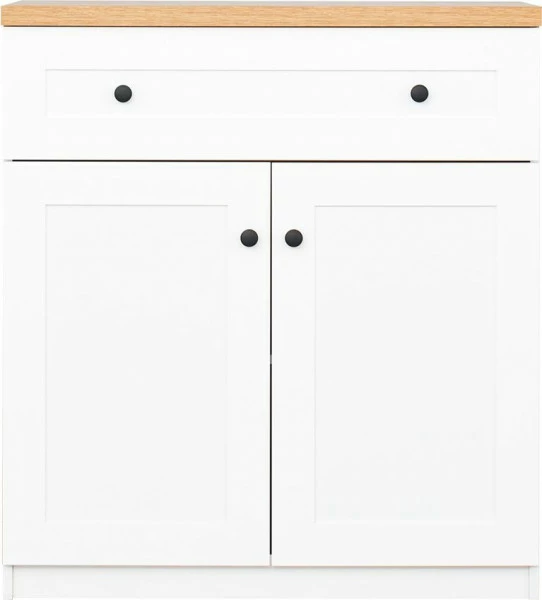 Komoda z drzwiczkami i szufladą Toskania (biały/dąb Soma ciemny) 