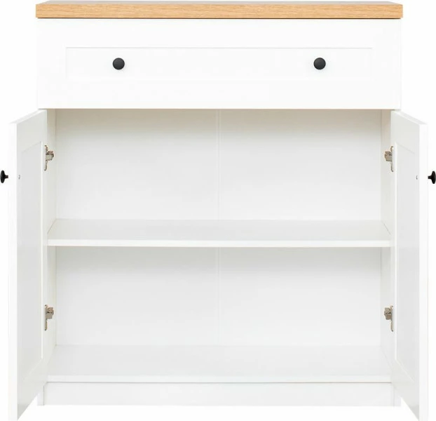 Komoda z drzwiczkami i szufladą Toskania (biały/dąb Soma ciemny)