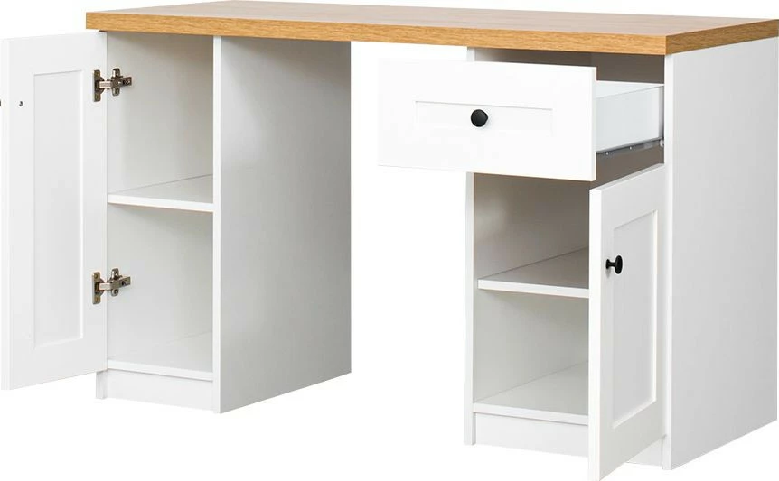 Biurko Toskania (biały/dąb Soma ciemny)