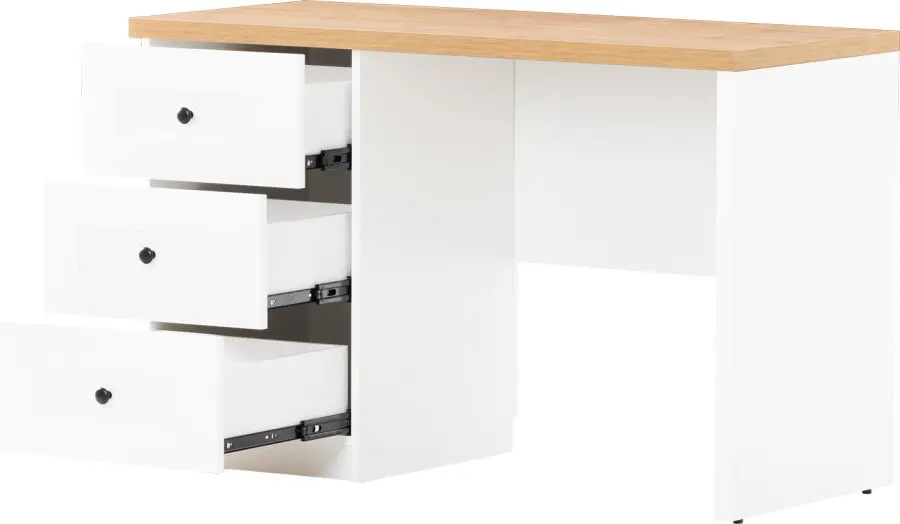 Biurko Toskania (biały/dąb Soma ciemny)