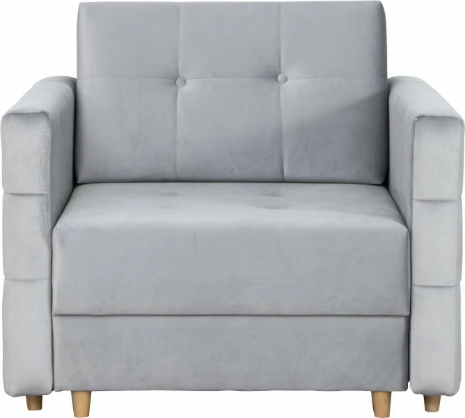 Fotel rozkładany Paris (plusz srebrzysty)