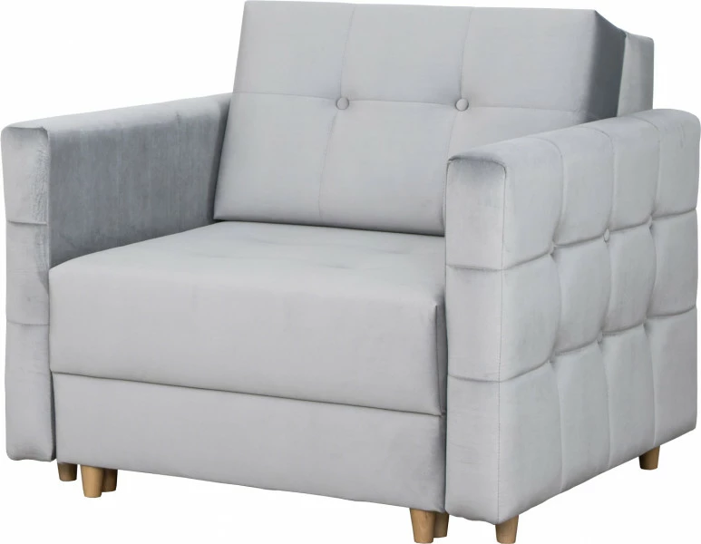 Fotel rozkładany Paris (plusz srebrzysty)