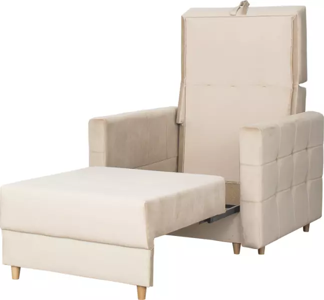 Fotel rozkładany Paris (plusz beż)