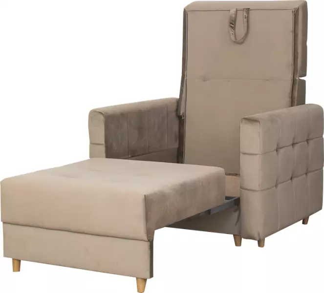 Fotel rozkładany Paris (plusz brąz)