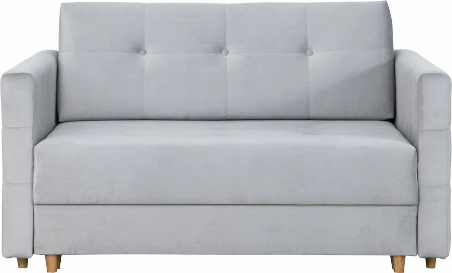 Fotel 2-osobowy rozkładany Paris (plusz srebrzysty)