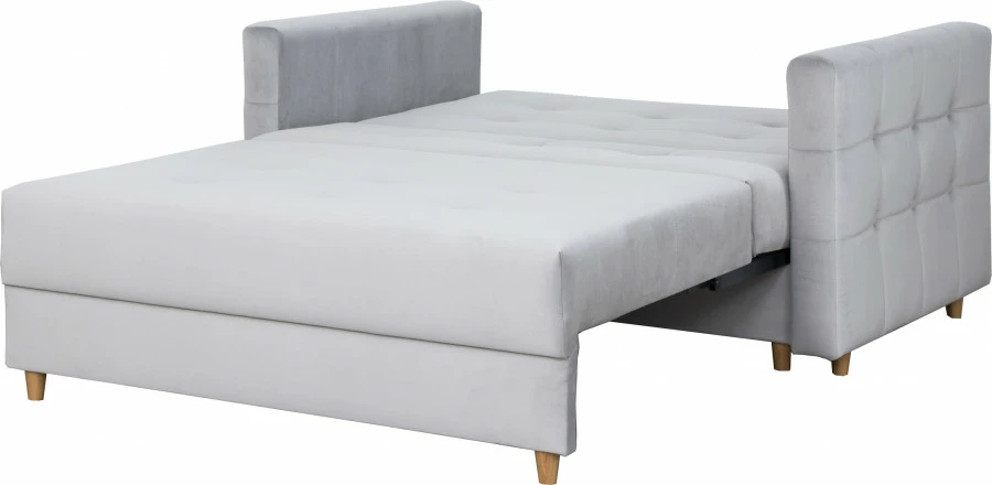 Fotel 2-osobowy rozkładany Paris (plusz srebrzysty)