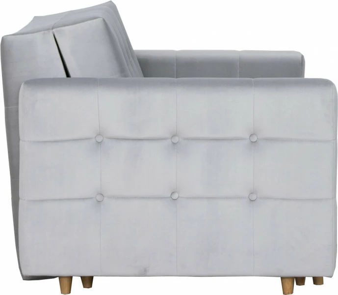 Fotel 2-osobowy rozkładany Paris (plusz srebrzysty) 