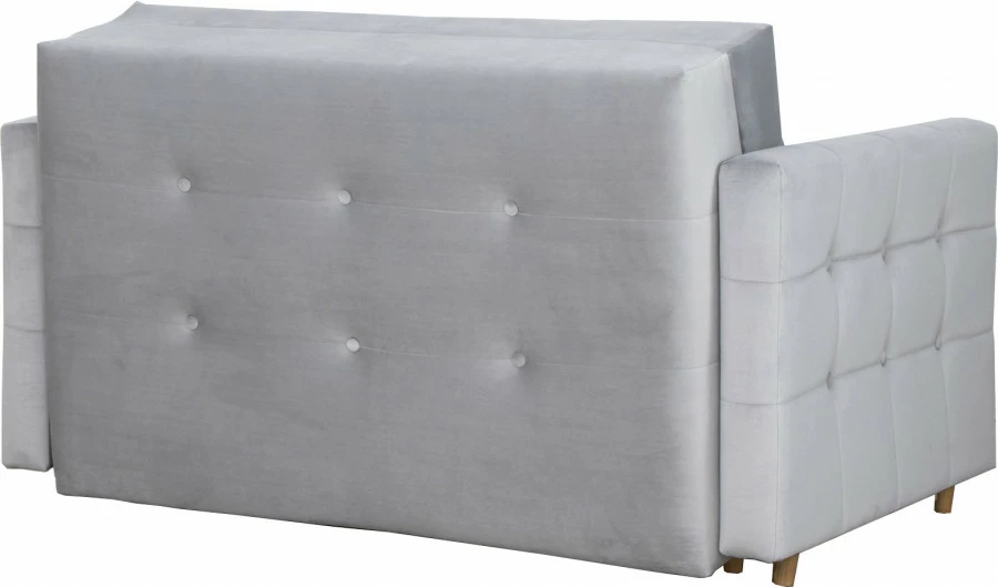 Fotel 2-osobowy rozkładany Paris (plusz srebrzysty)