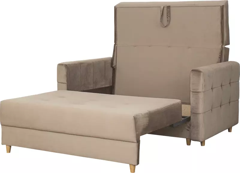 Fotel 2-osobowy rozkładany Paris (plusz brąz)