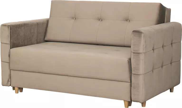 Fotel 2-osobowy rozkładany Paris (plusz brąz)