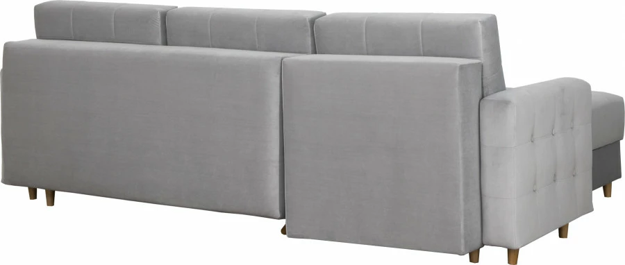 Narożnik Paris (plusz srebrzysty) 