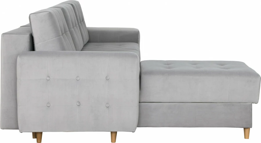 Narożnik Paris (plusz srebrzysty) 