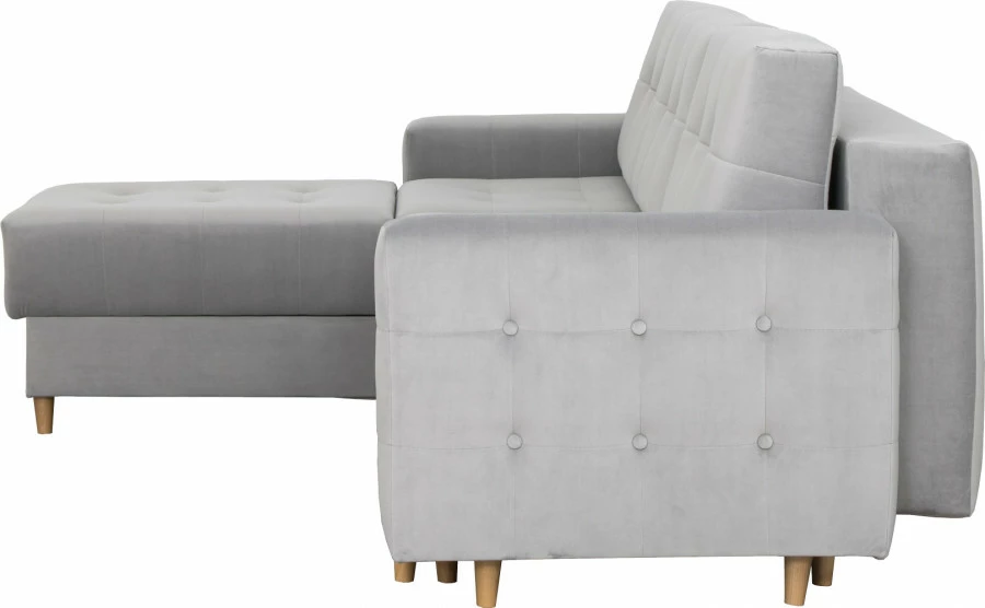 Narożnik Paris (plusz srebrzysty) 