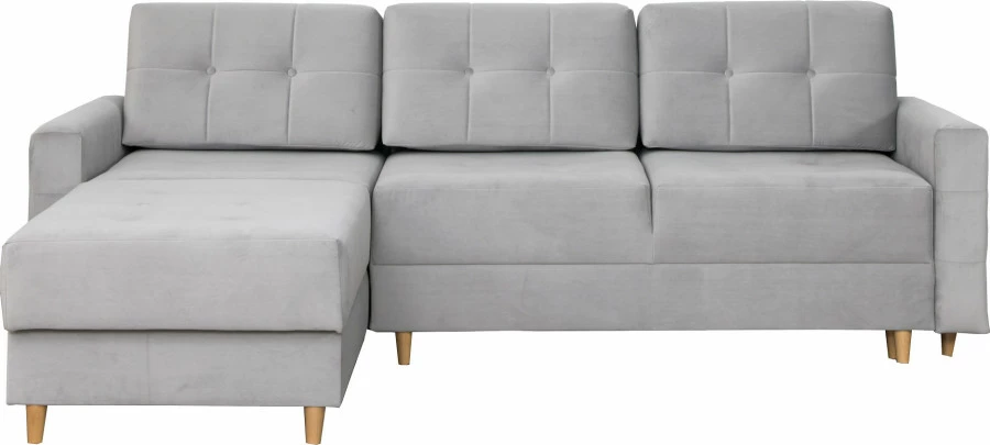 Narożnik Paris (plusz srebrzysty) 