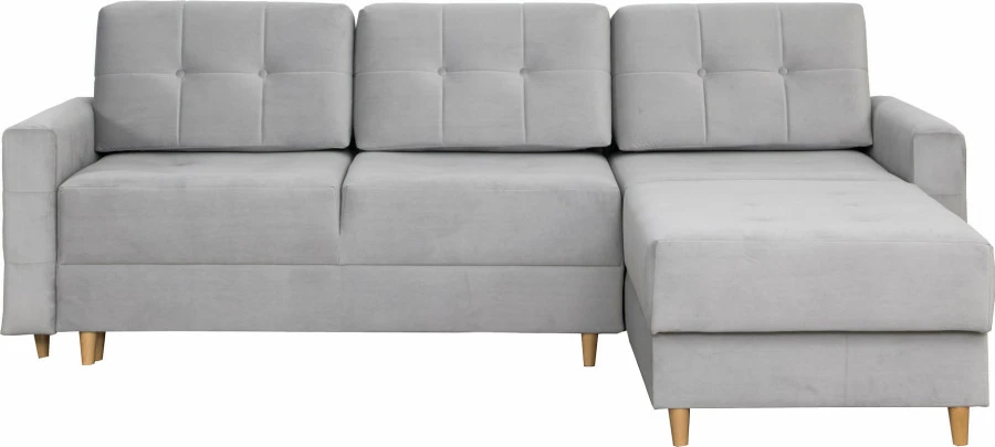 Narożnik Paris (plusz srebrzysty)