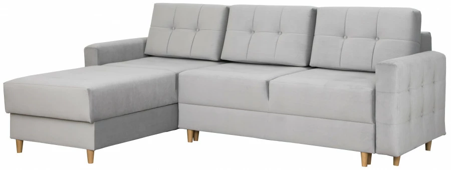 Narożnik Paris (plusz srebrzysty) 