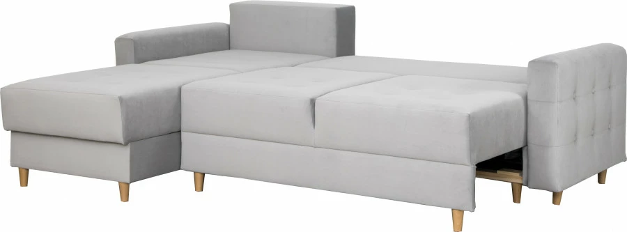 Narożnik Paris (plusz srebrzysty) 