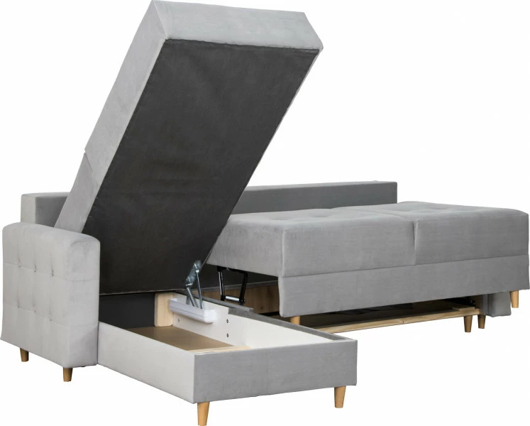 Narożnik Paris (plusz srebrzysty) 