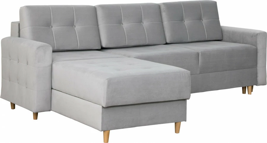 Narożnik Paris (plusz srebrzysty) 