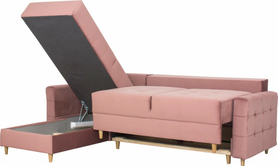 Narożnik Paris (plusz brudny róż)