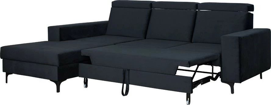 Narożnik Sydney (plusz czarny) lewy 