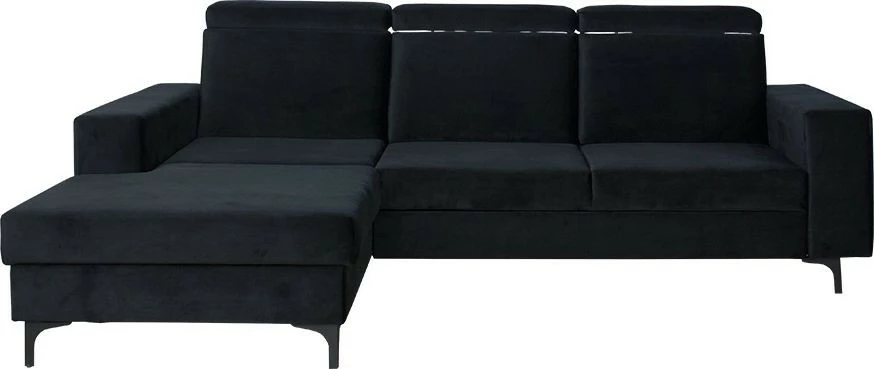 Narożnik Sydney (plusz czarny) lewy