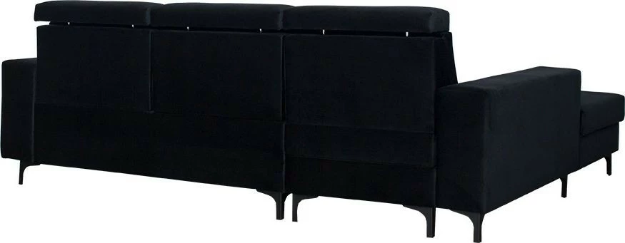 Narożnik Sydney (plusz czarny) lewy