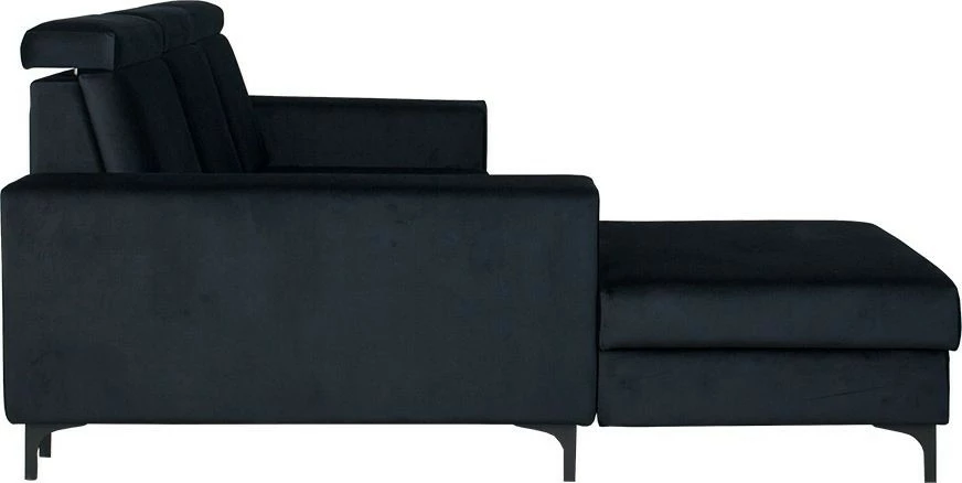 Narożnik Sydney (plusz czarny) lewy