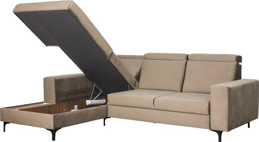 Narożnik Sydney (plusz brąz) lewy 