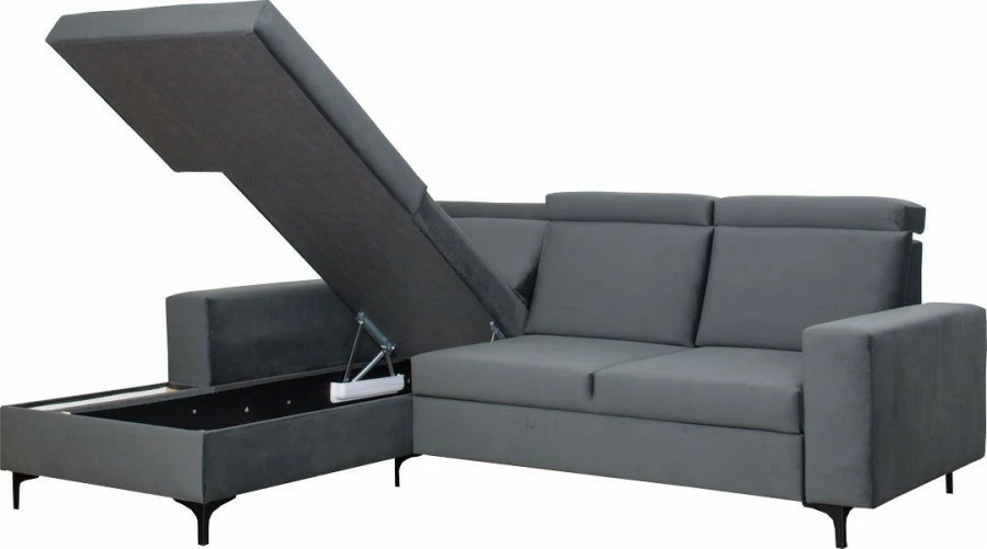 Narożnik Sydney (plusz grafit) lewy 