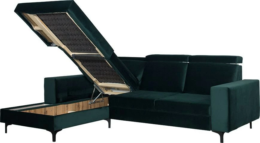 Narożnik Sydney (plusz zieleń) lewy