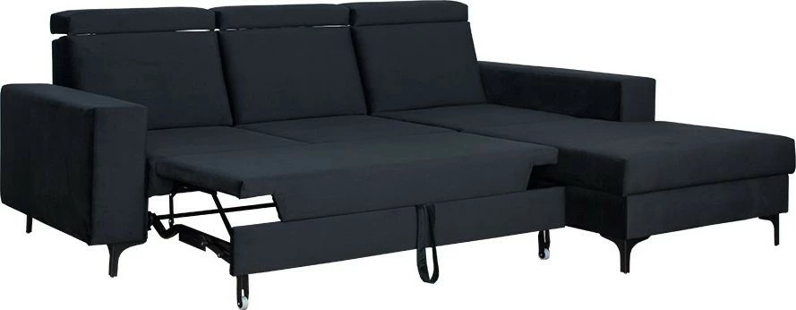 Narożnik Sydney (plusz czarny) prawy