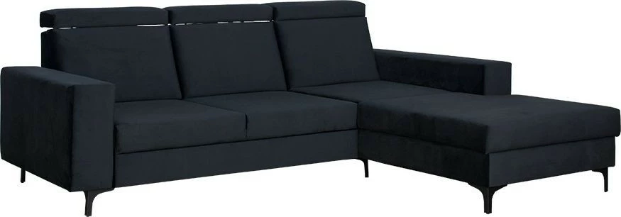 Narożnik Sydney (plusz czarny) prawy