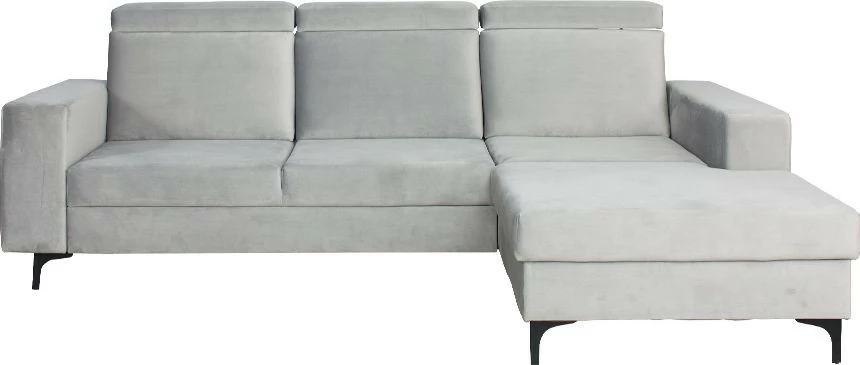 Narożnik Sydney (plusz srebrzysty) prawy 