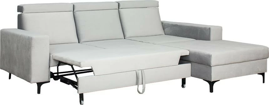 Narożnik Sydney (plusz srebrzysty) prawy