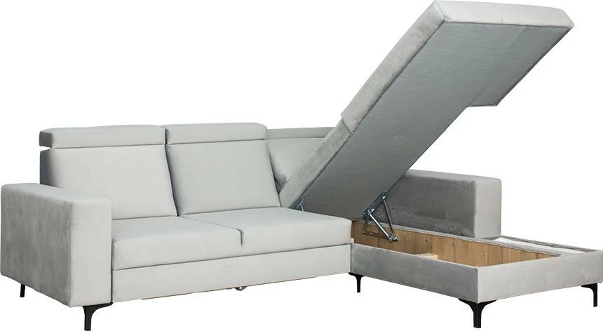 Narożnik Sydney (plusz srebrzysty) prawy 