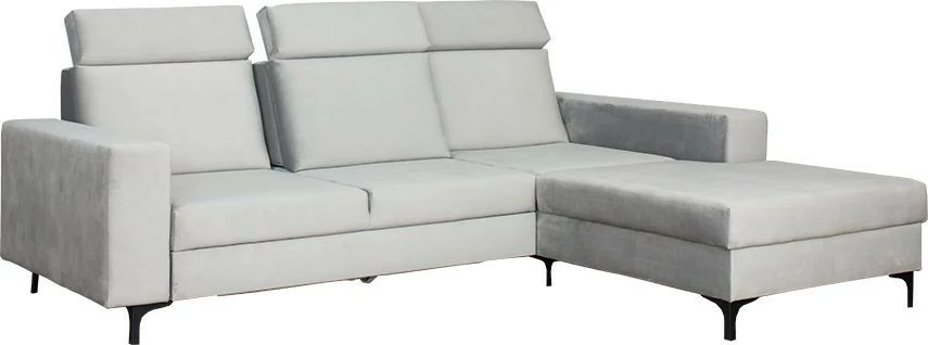 Narożnik Sydney (plusz srebrzysty) prawy 