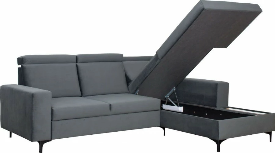 Narożnik Sydney (plusz grafit) prawy 