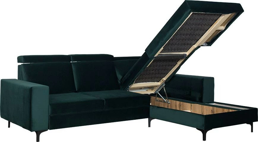 Narożnik Sydney (plusz zieleń) prawy