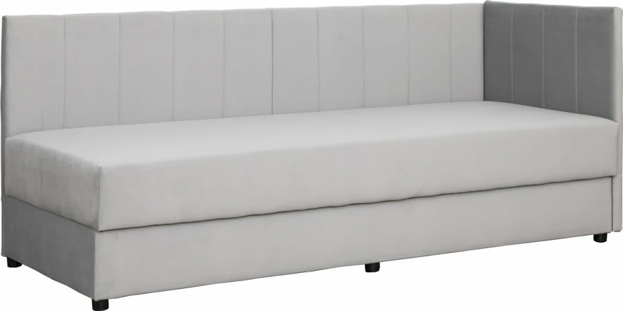 Tapczan Manilla prawy (plusz srebrzysty)