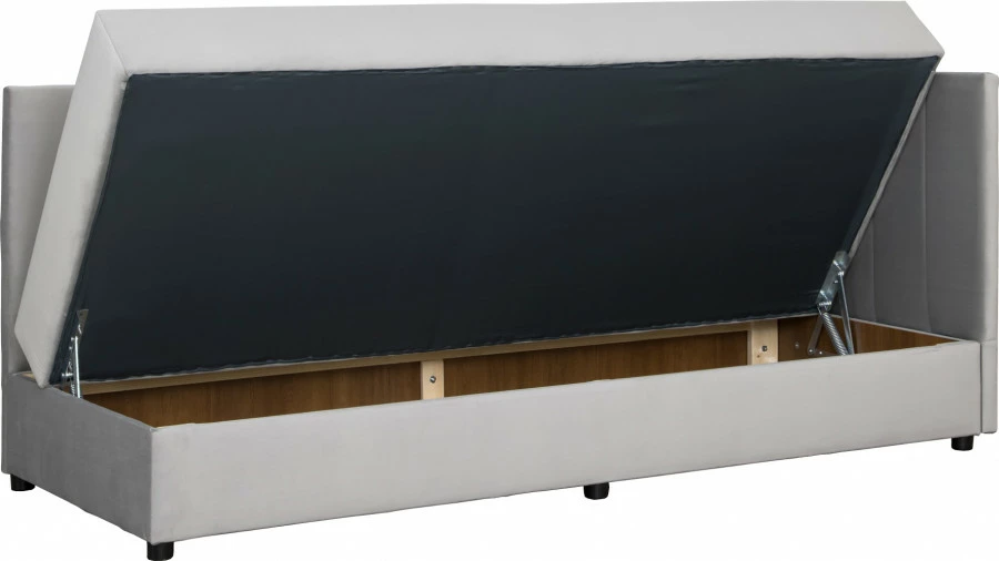 Tapczan Manilla prawy (plusz srebrzysty)