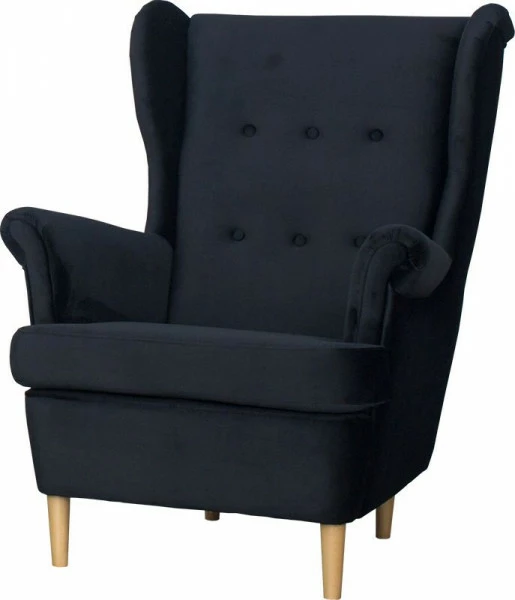 Fotel uszak Werina (plusz czarny)