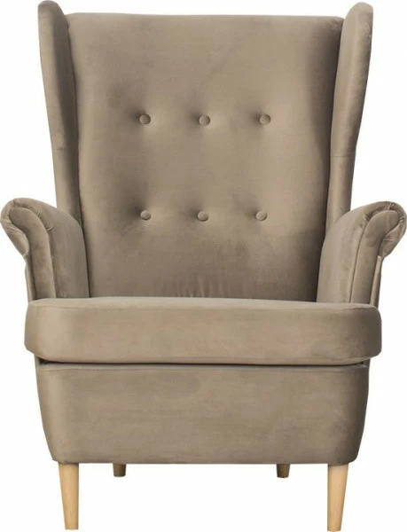 Fotel uszak Werina (plusz brąz) 