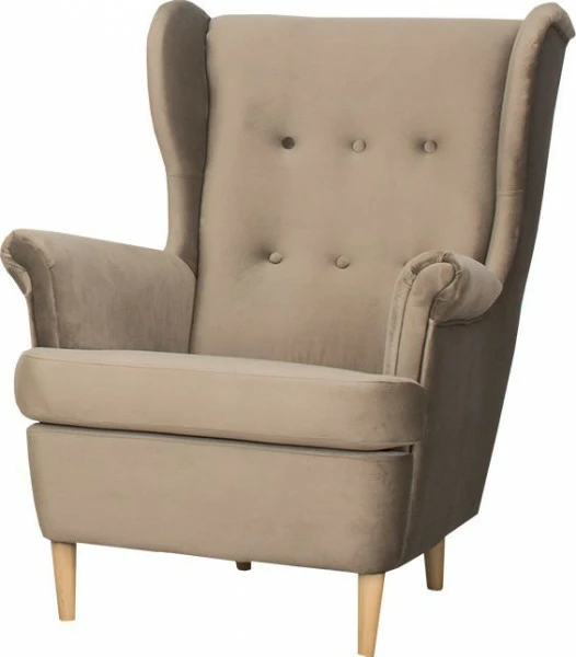 Fotel uszak Werina (plusz brąz)