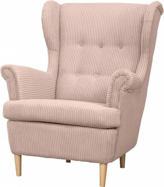 Fotel uszak Werina (sztruks róż)