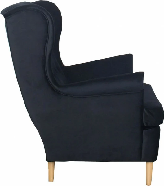 Sofa 2-osobowa Werina (plusz czarny) 